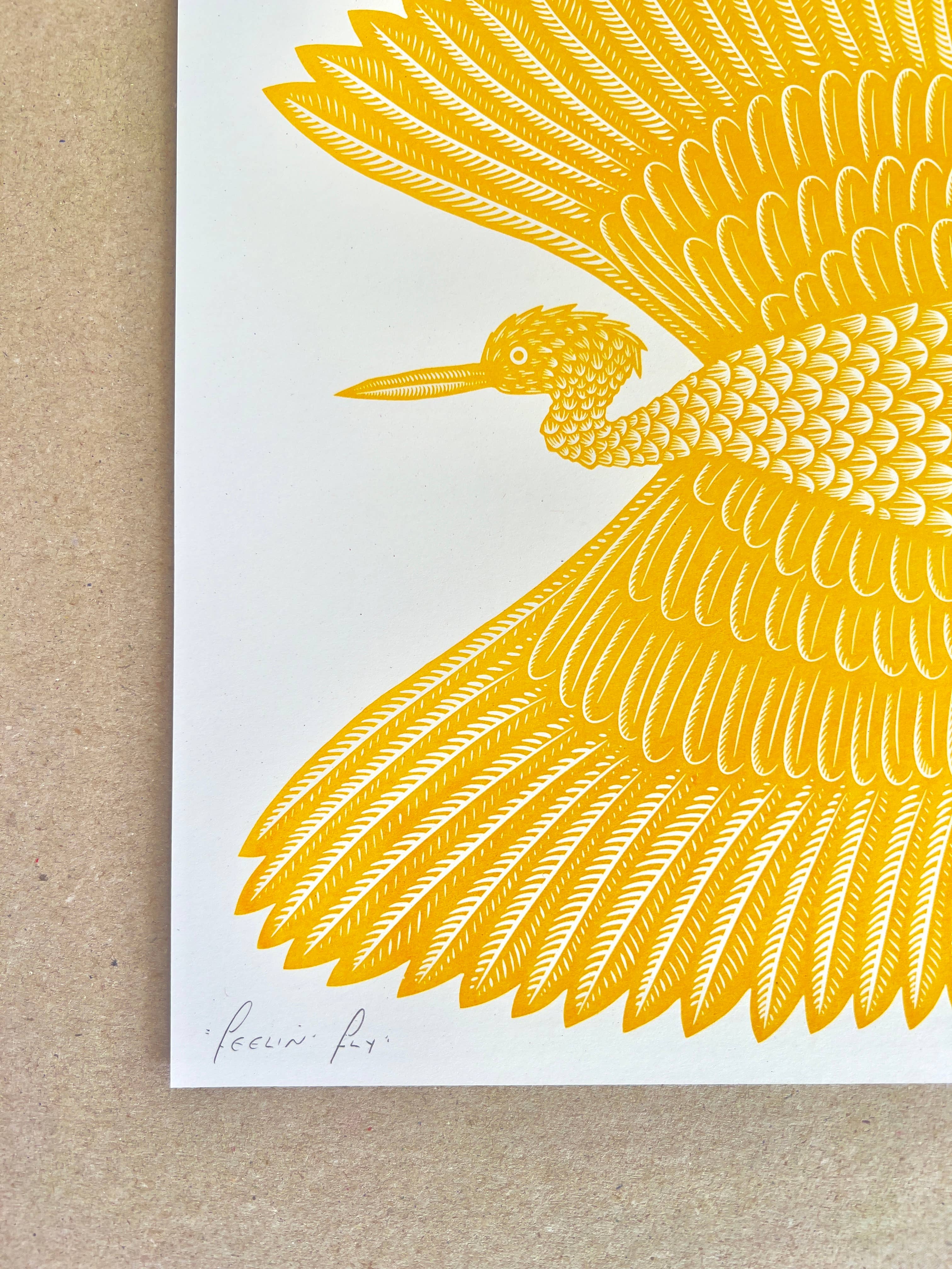 "Feelin' Fly" Unframed A3 Riso Print by Strangford - Lifestory