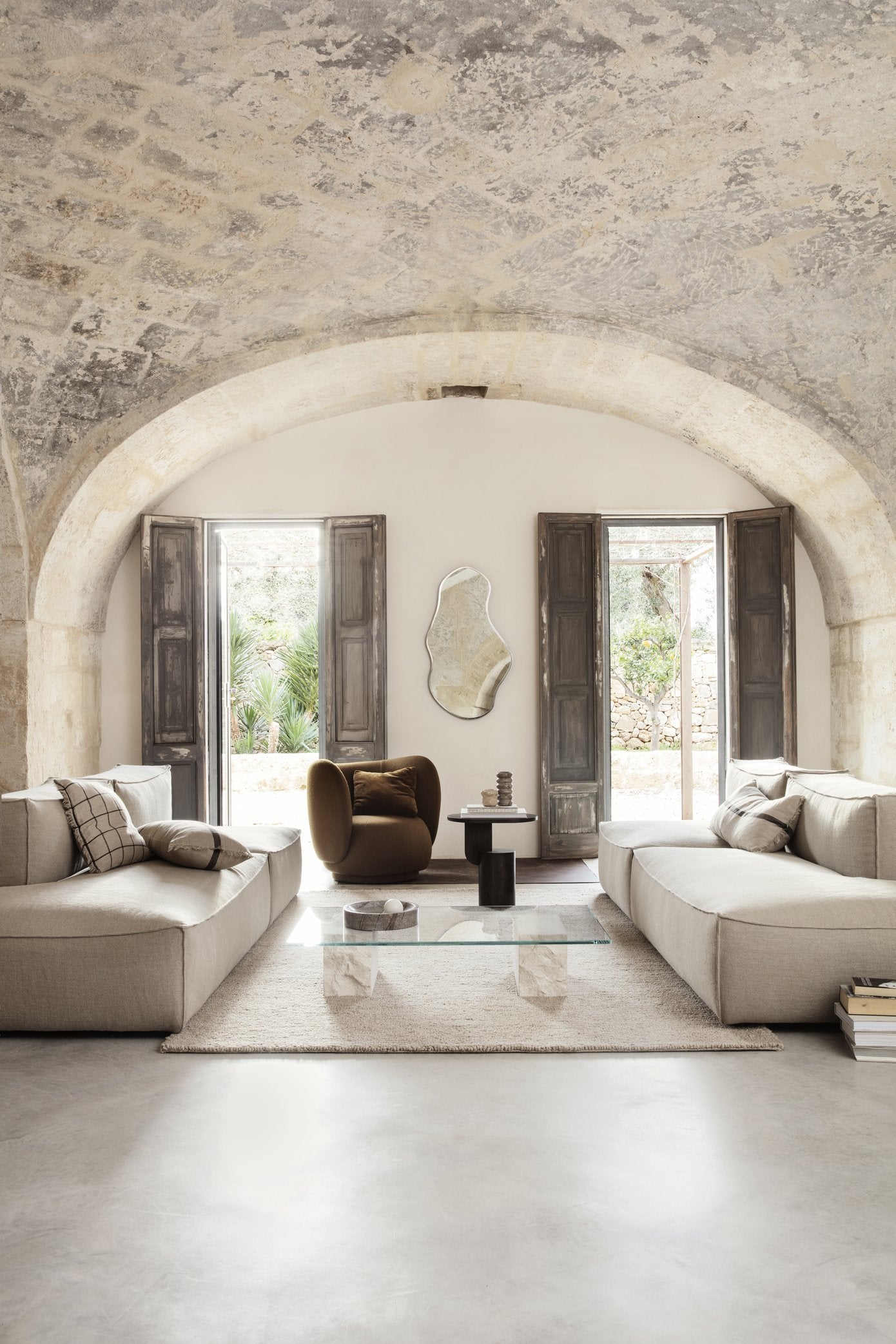 Pond Mirror Dark Chrome | Wall Mirror | Large - Lifestory - ferm LIVING
