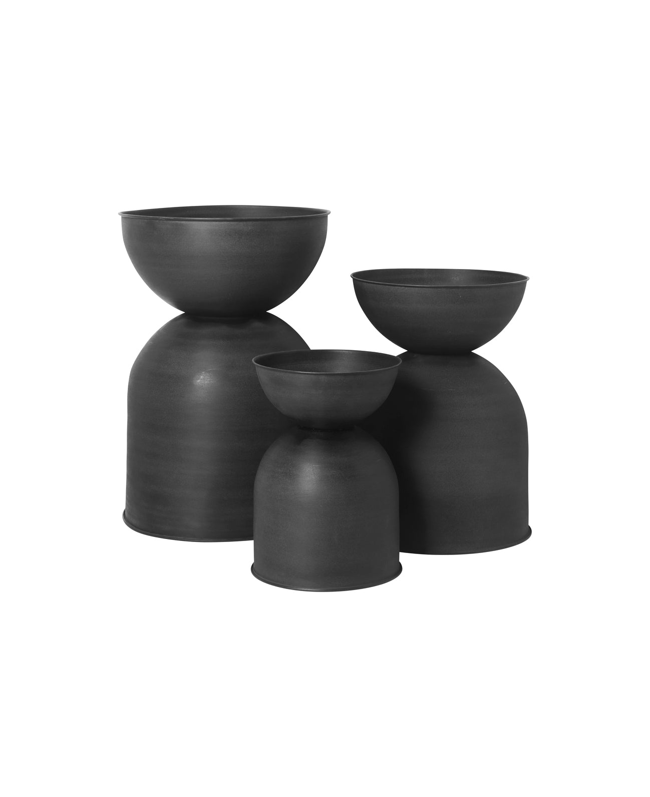 Hourglass Plant Pot | Medium | Black | by ferm Living - Lifestory