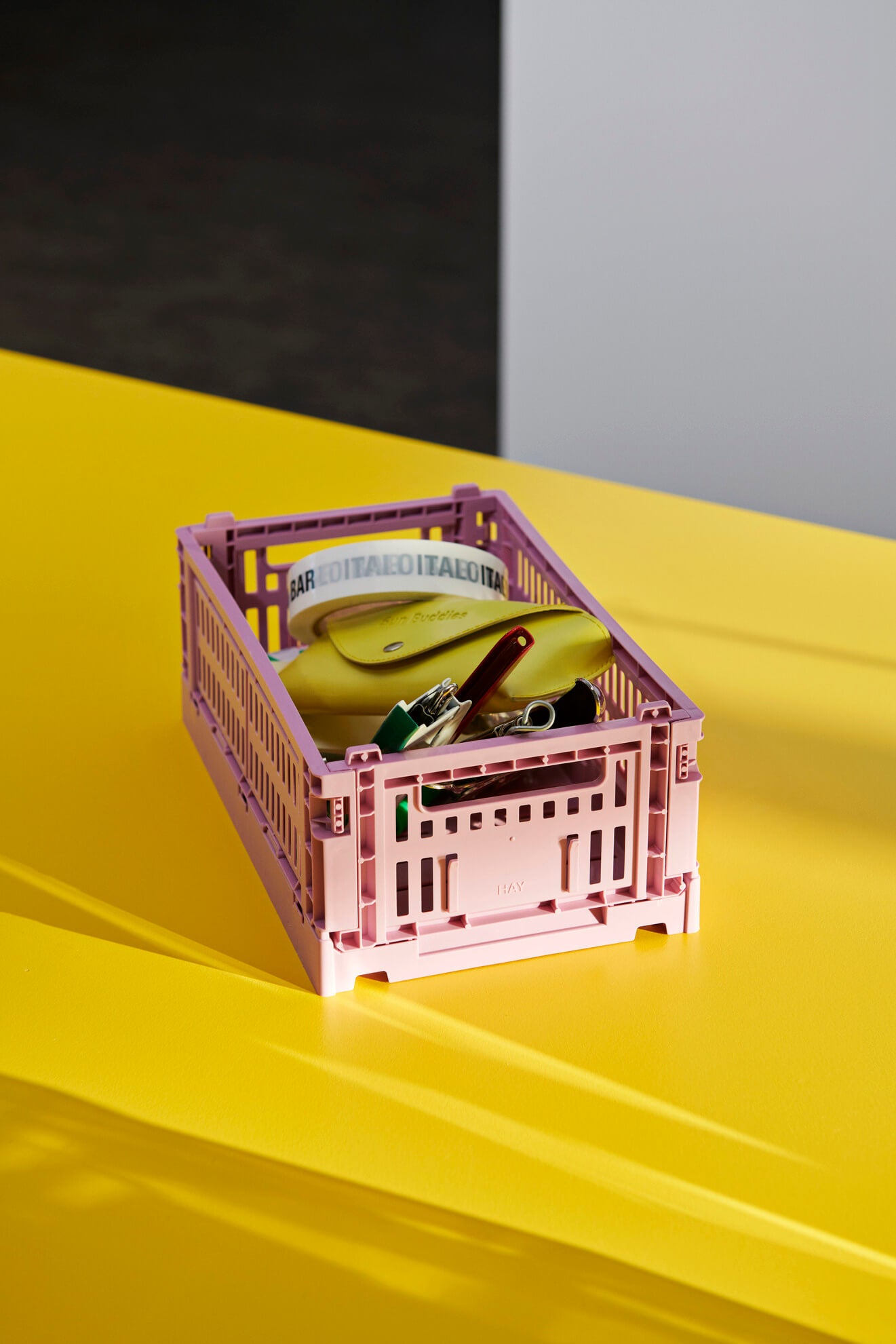 Colour Crate - Collapsible | Small | Various Colours | 100% Recycled Plastic | by HAY - Lifestory - HAY