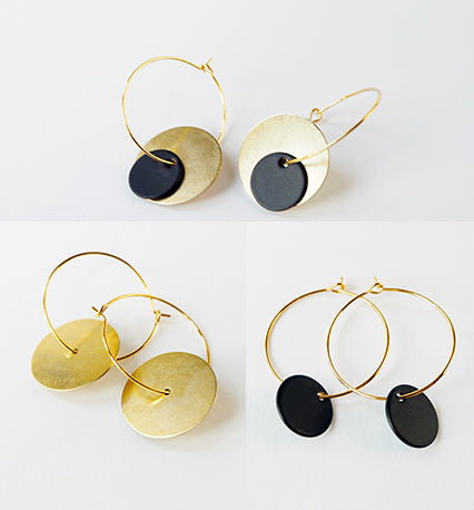 3 in 1 Hoops | Brass & Black | by brass+bold - Lifestory - brass+bold