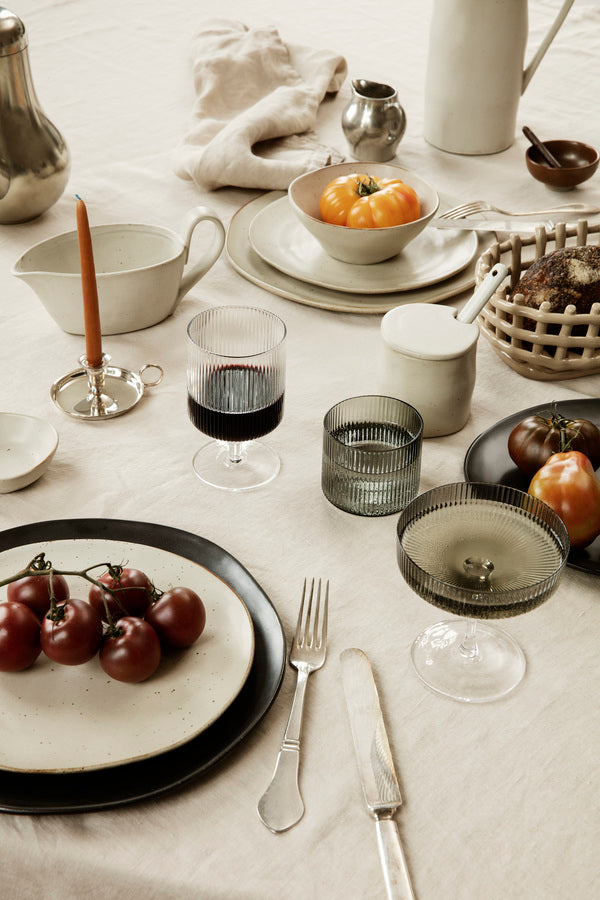 Ripple Low Glasses | Smoked Grey | Set of 4 | by ferm Living - Lifestory - ferm Living