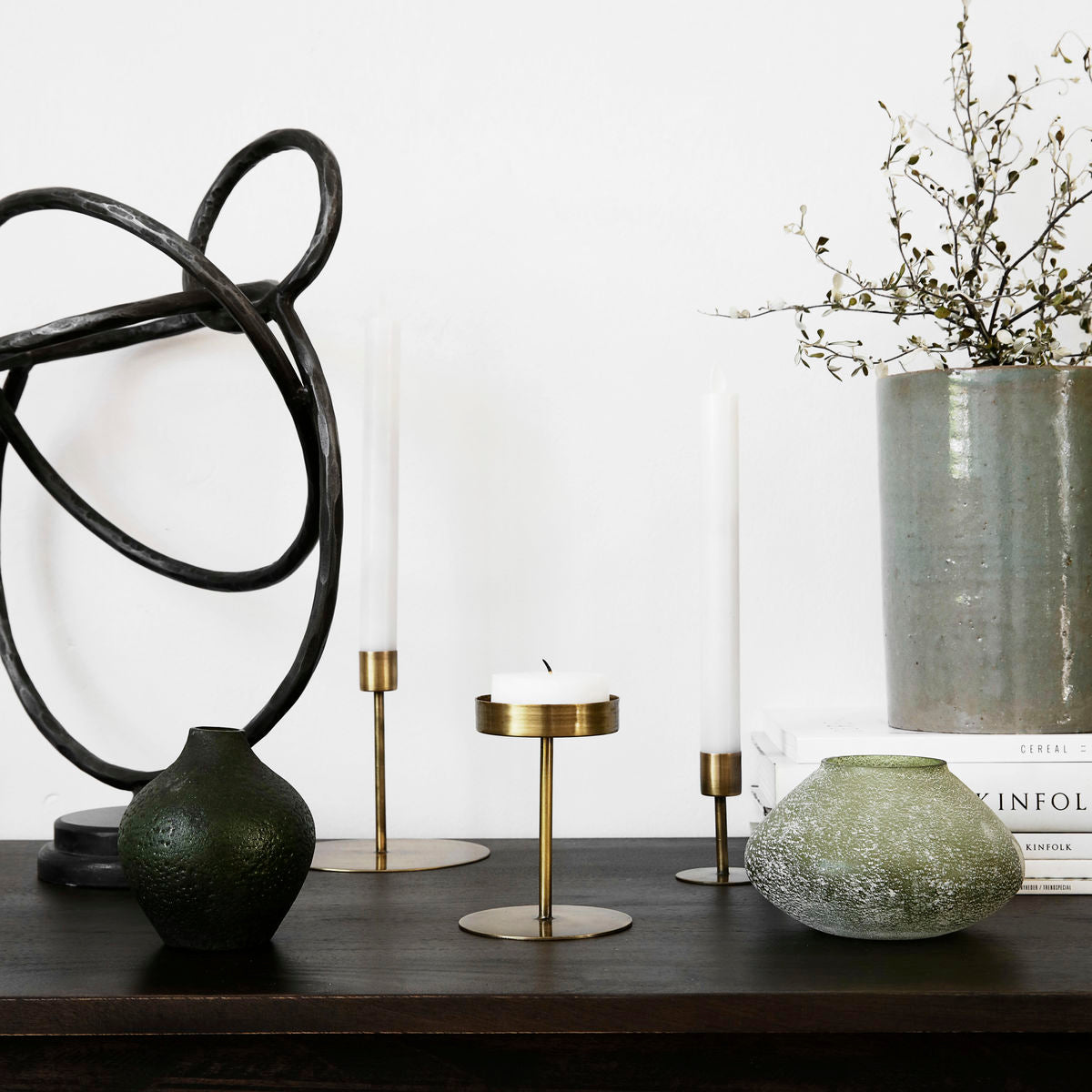 Candle Holder | Low | Anit | Antique Brass | by House Doctor - Lifestory - House Doctor